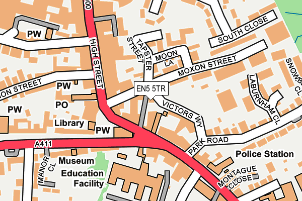 EN5 5TR map - OS OpenMap – Local (Ordnance Survey)