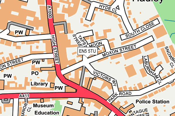 EN5 5TU map - OS OpenMap – Local (Ordnance Survey)
