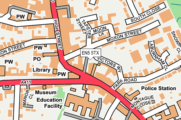 EN5 5TX map - OS OpenMap – Local (Ordnance Survey)