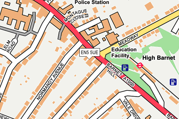 EN5 5UE map - OS OpenMap – Local (Ordnance Survey)