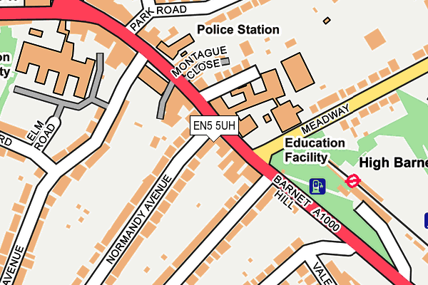 EN5 5UH map - OS OpenMap – Local (Ordnance Survey)