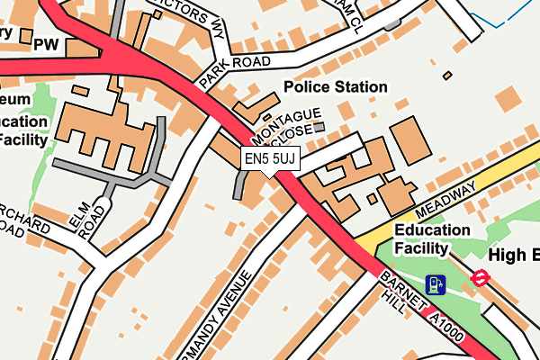 EN5 5UJ map - OS OpenMap – Local (Ordnance Survey)