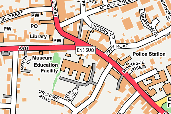 EN5 5UQ map - OS OpenMap – Local (Ordnance Survey)