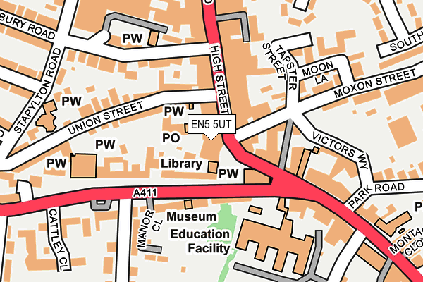 EN5 5UT map - OS OpenMap – Local (Ordnance Survey)