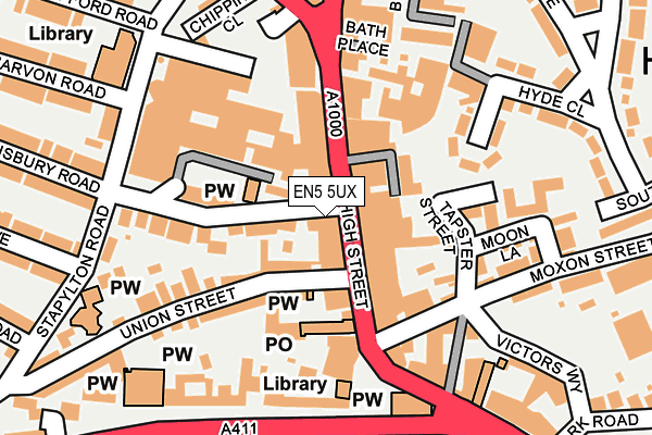 EN5 5UX map - OS OpenMap – Local (Ordnance Survey)