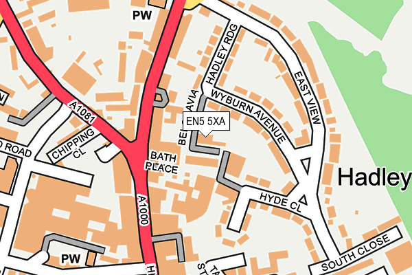 EN5 5XA map - OS OpenMap – Local (Ordnance Survey)