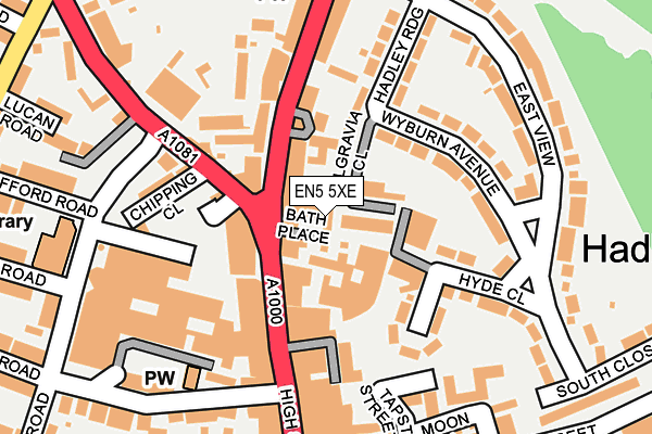 EN5 5XE map - OS OpenMap – Local (Ordnance Survey)