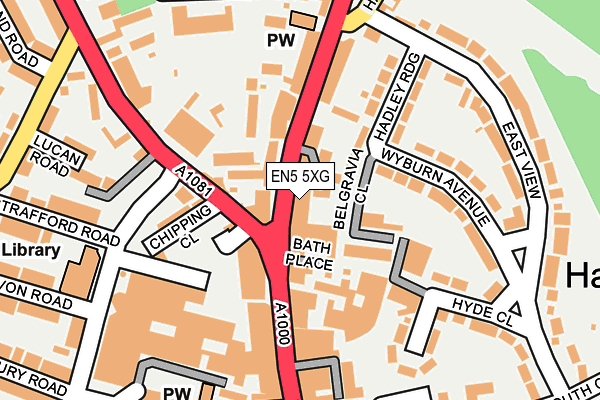 EN5 5XG map - OS OpenMap – Local (Ordnance Survey)