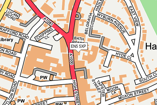 EN5 5XP map - OS OpenMap – Local (Ordnance Survey)