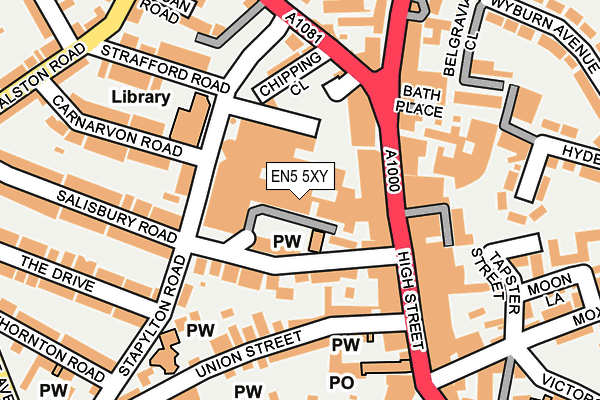 EN5 5XY map - OS OpenMap – Local (Ordnance Survey)