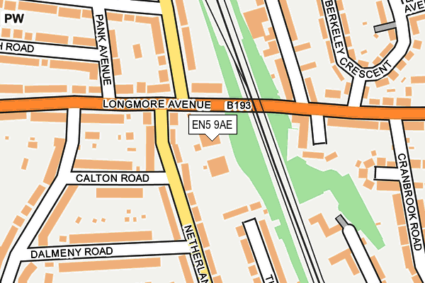 EN5 9AE map - OS OpenMap – Local (Ordnance Survey)