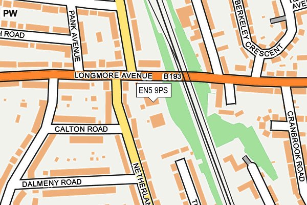 EN5 9PS map - OS OpenMap – Local (Ordnance Survey)