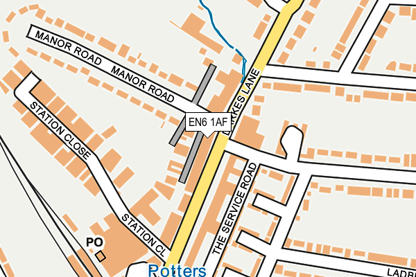 EN6 1AF map - OS OpenMap – Local (Ordnance Survey)