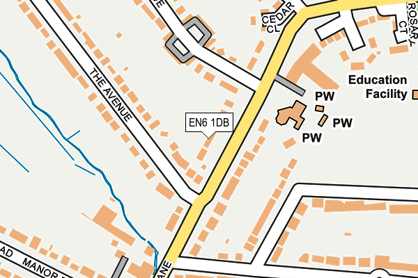 EN6 1DB map - OS OpenMap – Local (Ordnance Survey)