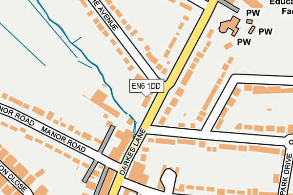 EN6 1DD map - OS OpenMap – Local (Ordnance Survey)
