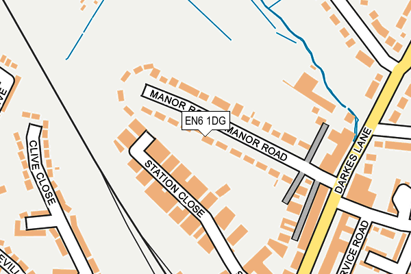 EN6 1DG map - OS OpenMap – Local (Ordnance Survey)