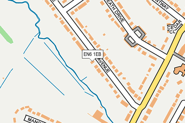 EN6 1EB map - OS OpenMap – Local (Ordnance Survey)