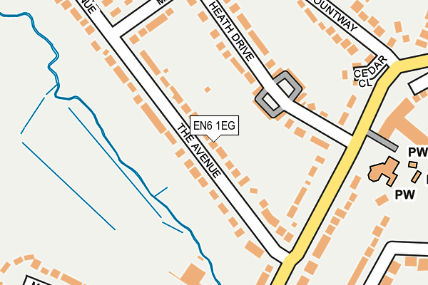 EN6 1EG map - OS OpenMap – Local (Ordnance Survey)