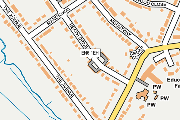 EN6 1EH map - OS OpenMap – Local (Ordnance Survey)