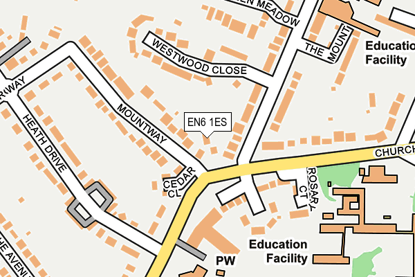 EN6 1ES map - OS OpenMap – Local (Ordnance Survey)
