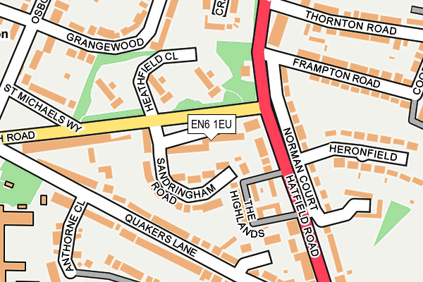 EN6 1EU map - OS OpenMap – Local (Ordnance Survey)