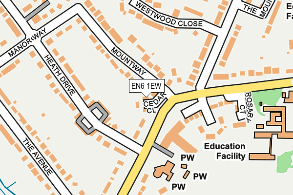 EN6 1EW map - OS OpenMap – Local (Ordnance Survey)