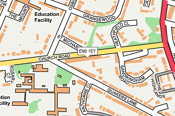 EN6 1EY map - OS OpenMap – Local (Ordnance Survey)