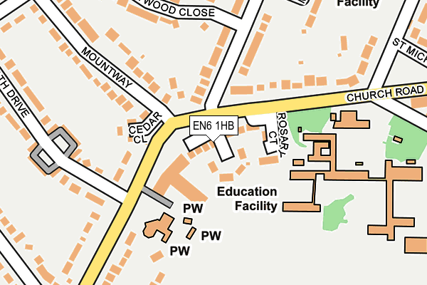 EN6 1HB map - OS OpenMap – Local (Ordnance Survey)