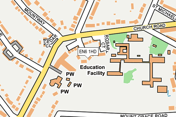 EN6 1HD map - OS OpenMap – Local (Ordnance Survey)