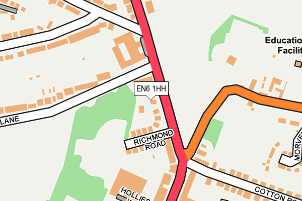 EN6 1HH map - OS OpenMap – Local (Ordnance Survey)