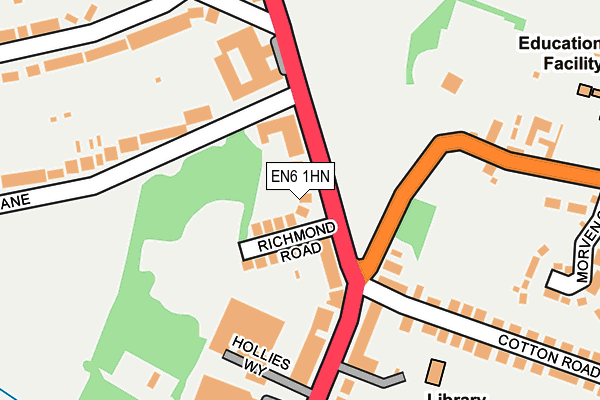 EN6 1HN map - OS OpenMap – Local (Ordnance Survey)