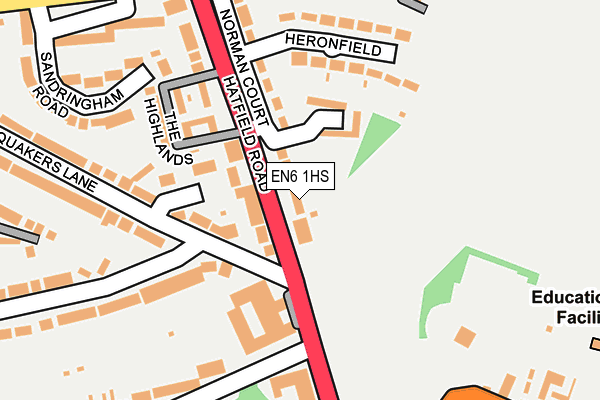 EN6 1HS map - OS OpenMap – Local (Ordnance Survey)