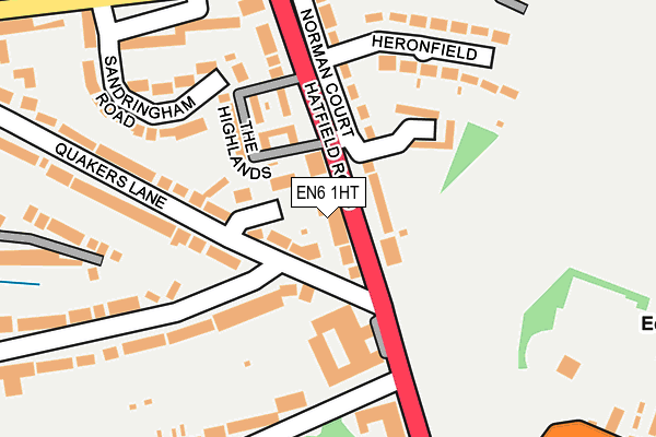 EN6 1HT map - OS OpenMap – Local (Ordnance Survey)