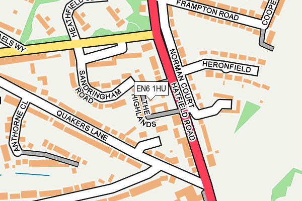 EN6 1HU map - OS OpenMap – Local (Ordnance Survey)
