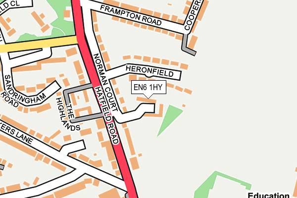 EN6 1HY map - OS OpenMap – Local (Ordnance Survey)