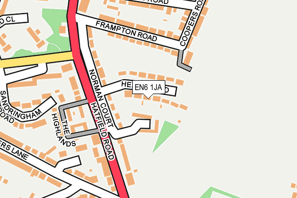 EN6 1JA map - OS OpenMap – Local (Ordnance Survey)