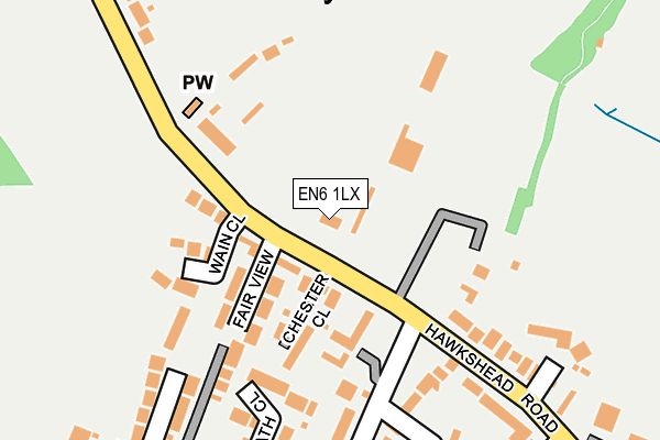 EN6 1LX map - OS OpenMap – Local (Ordnance Survey)
