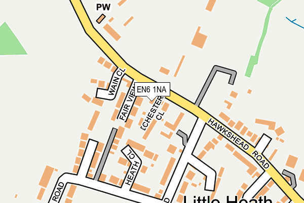EN6 1NA map - OS OpenMap – Local (Ordnance Survey)