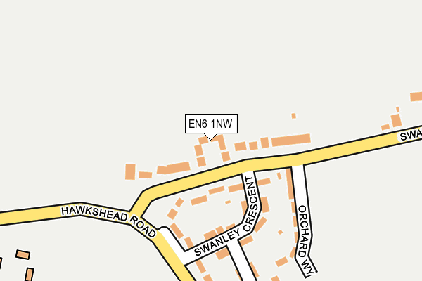 EN6 1NW map - OS OpenMap – Local (Ordnance Survey)