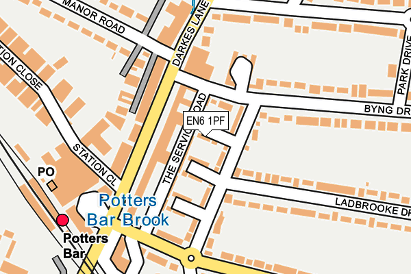 EN6 1PF map - OS OpenMap – Local (Ordnance Survey)