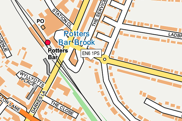 EN6 1PS map - OS OpenMap – Local (Ordnance Survey)
