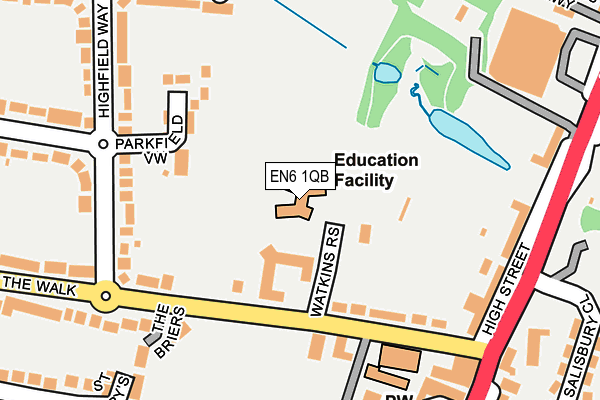 EN6 1QB map - OS OpenMap – Local (Ordnance Survey)