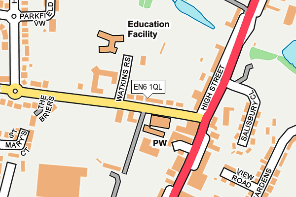 EN6 1QL map - OS OpenMap – Local (Ordnance Survey)