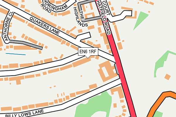 EN6 1RF map - OS OpenMap – Local (Ordnance Survey)