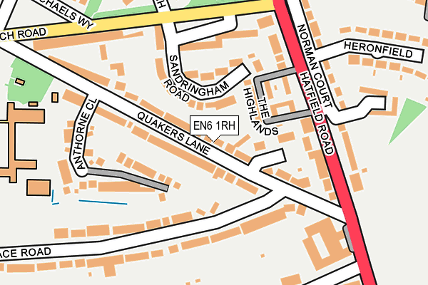 EN6 1RH map - OS OpenMap – Local (Ordnance Survey)