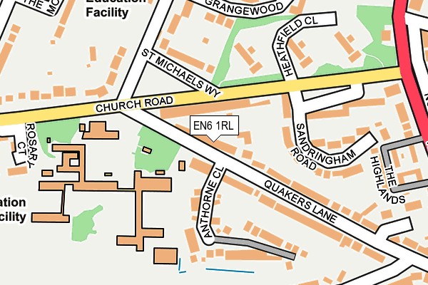 EN6 1RL map - OS OpenMap – Local (Ordnance Survey)