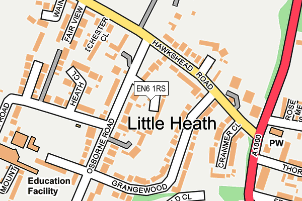 EN6 1RS map - OS OpenMap – Local (Ordnance Survey)