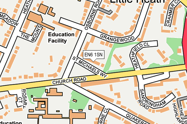 EN6 1SN map - OS OpenMap – Local (Ordnance Survey)