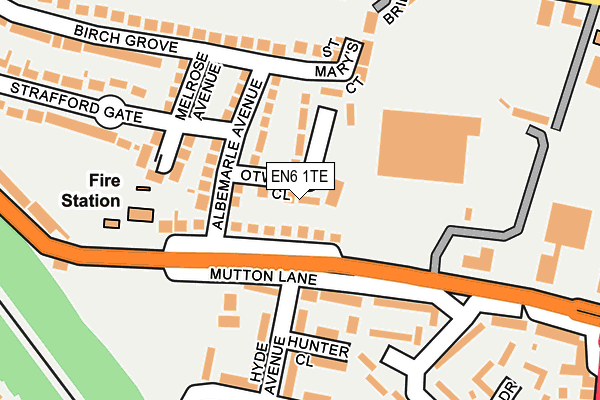 EN6 1TE map - OS OpenMap – Local (Ordnance Survey)