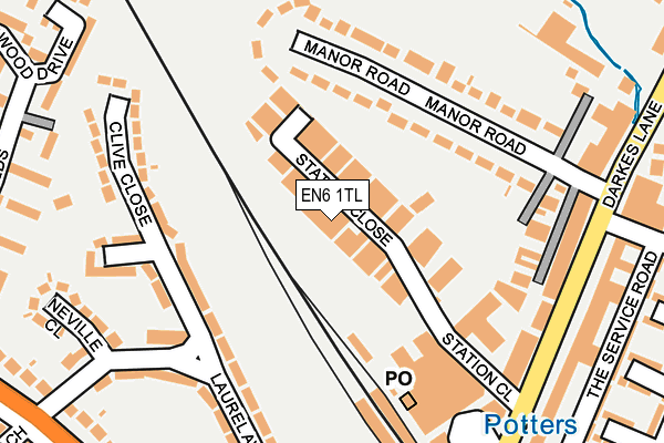 EN6 1TL map - OS OpenMap – Local (Ordnance Survey)